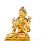 A solemn gilt bronze statue of Manjushri Bodhisattva