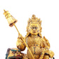 A solemn gilt bronze statue of the Heavenly King inlaid with precious stones