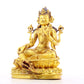 A solemn gilt bronze statue of Tara