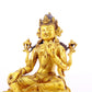 A solemn gilt bronze statue of Tara