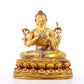 A serene gilt bronze statue of Gautama Buddha