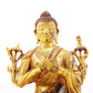 A serene gilt bronze statue of Gautama Buddha