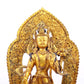 A solemn gilt bronze statue of Tara