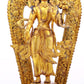 A solemn gilt bronze statue of Tara