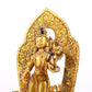 A solemn gilt bronze statue of Tara