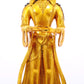 A solemn gilt bronze Bodhisattva stands