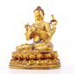 A serene gilt bronze statue of Gautama Buddha