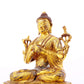 A serene gilt bronze statue of Gautama Buddha