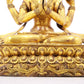 A solemn gilt bronze statue of Bodhisattva