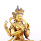 A solemn gilt bronze statue of Bodhisattva