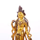 A serene gilt bronze statue of Bodhisattva