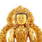 A solemn gilt bronze Bodhisattva statue