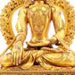 A solemn gilt bronze Bodhisattva statue