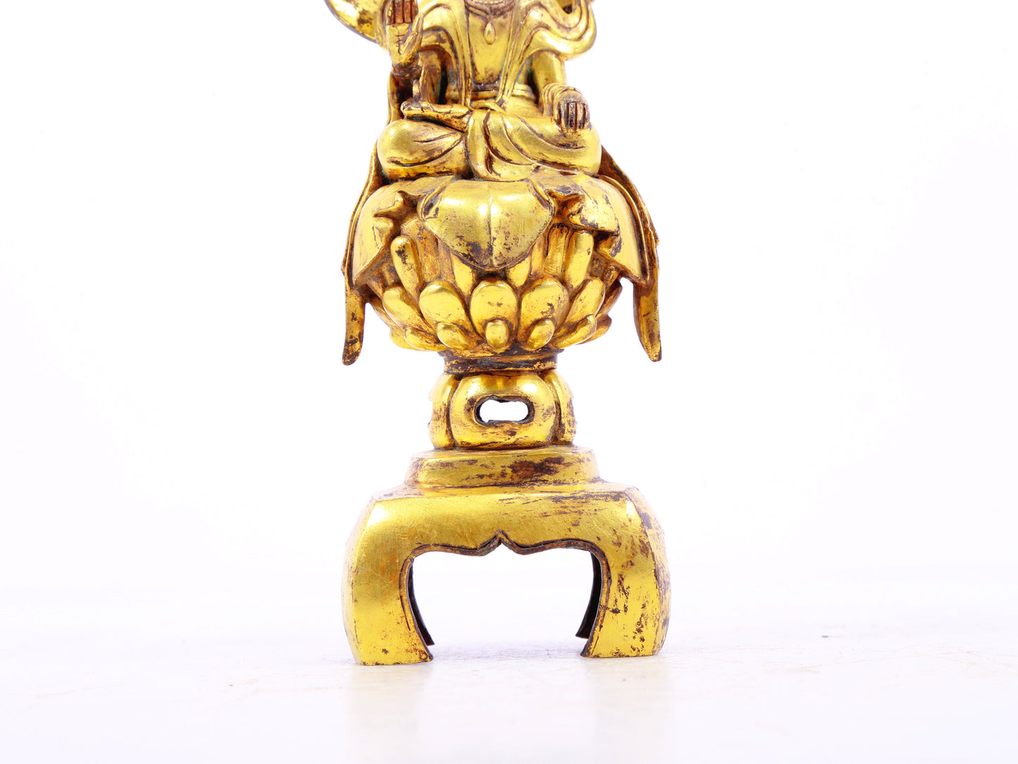 A serene gilt bronze statue of Bodhisattva