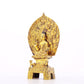 A serene gilt bronze statue of Gautama Buddha