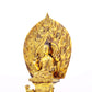 A serene gilt bronze statue of Gautama Buddha