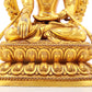 A solemn gilt bronze Bodhisattva statue