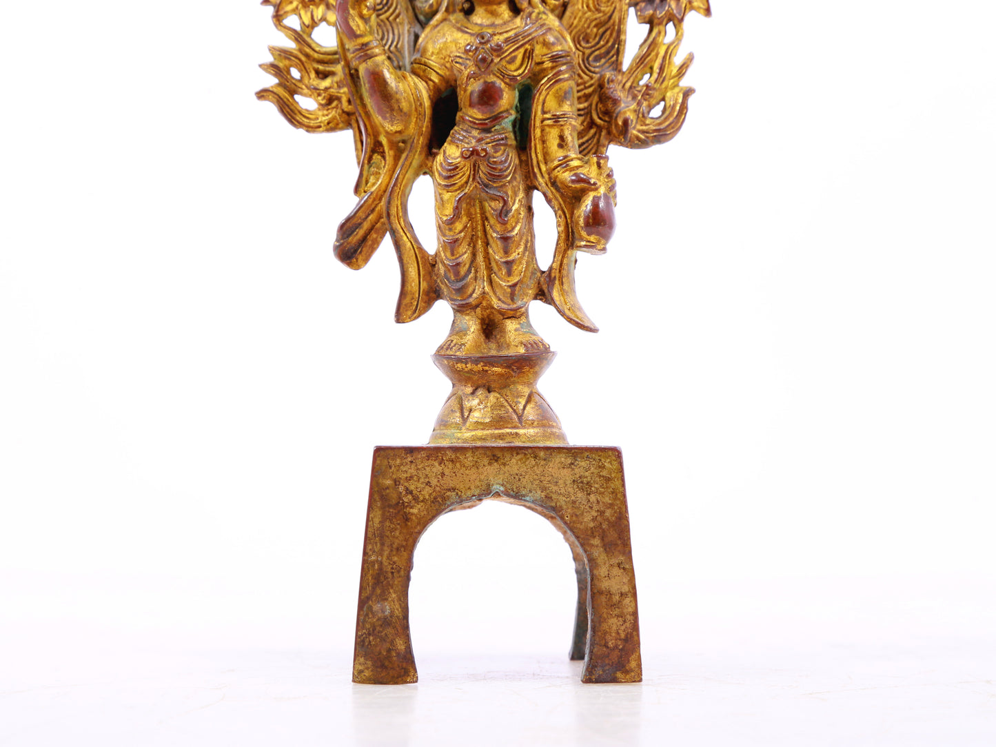 A serene gilt bronze statue of Bodhisattva