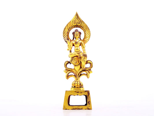 A serene gilt bronze statue of Bodhisattva