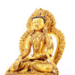 A solemn gilt bronze Bodhisattva statue