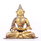 A solemn gilt bronze statue of Bodhisattva inlaid with precious stones