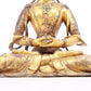 A solemn gilt bronze statue of Bodhisattva inlaid with precious stones