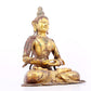 A solemn gilt bronze statue of Bodhisattva inlaid with precious stones