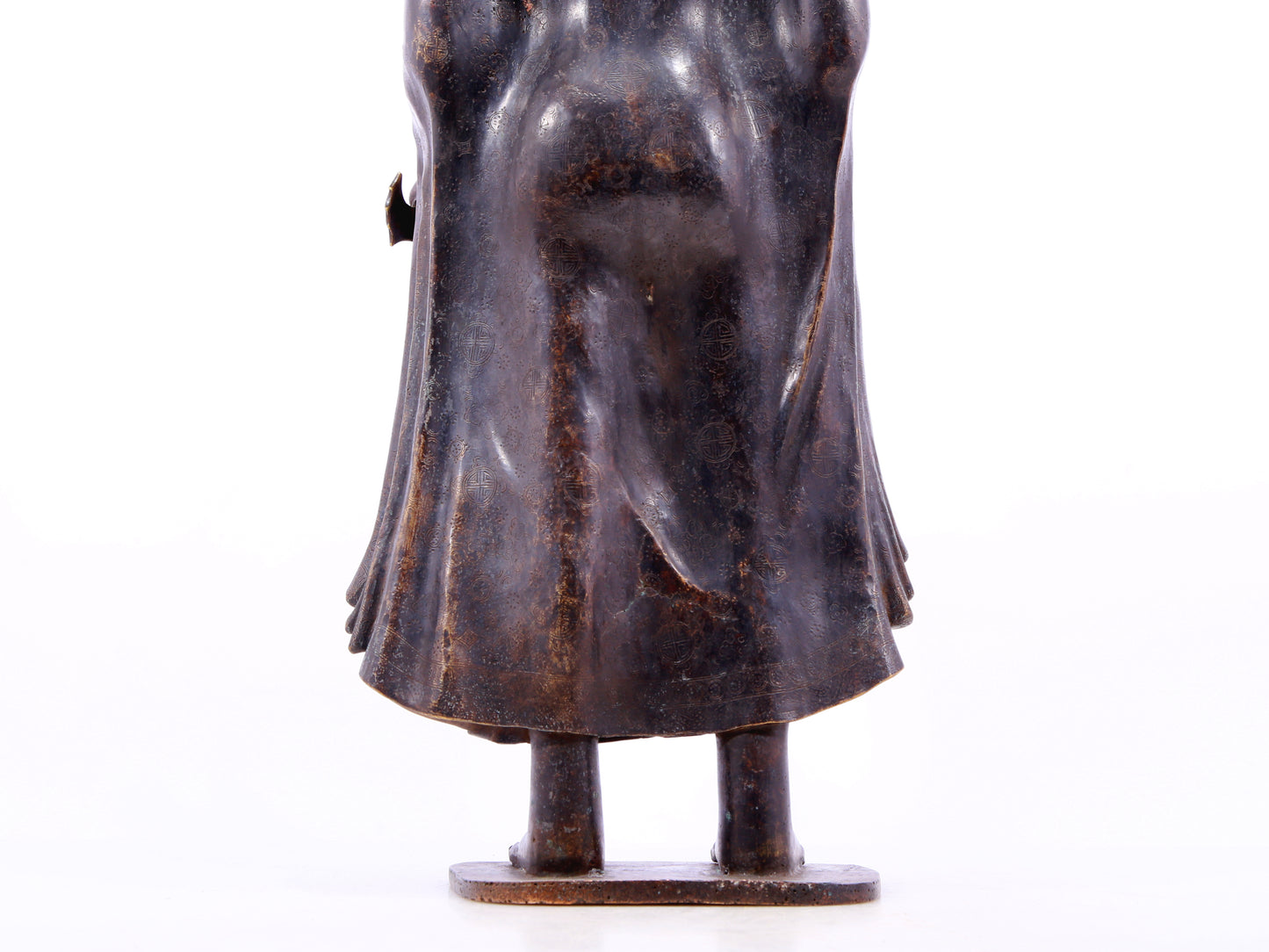 A solemn alloy bronze statue of Gautama Buddha