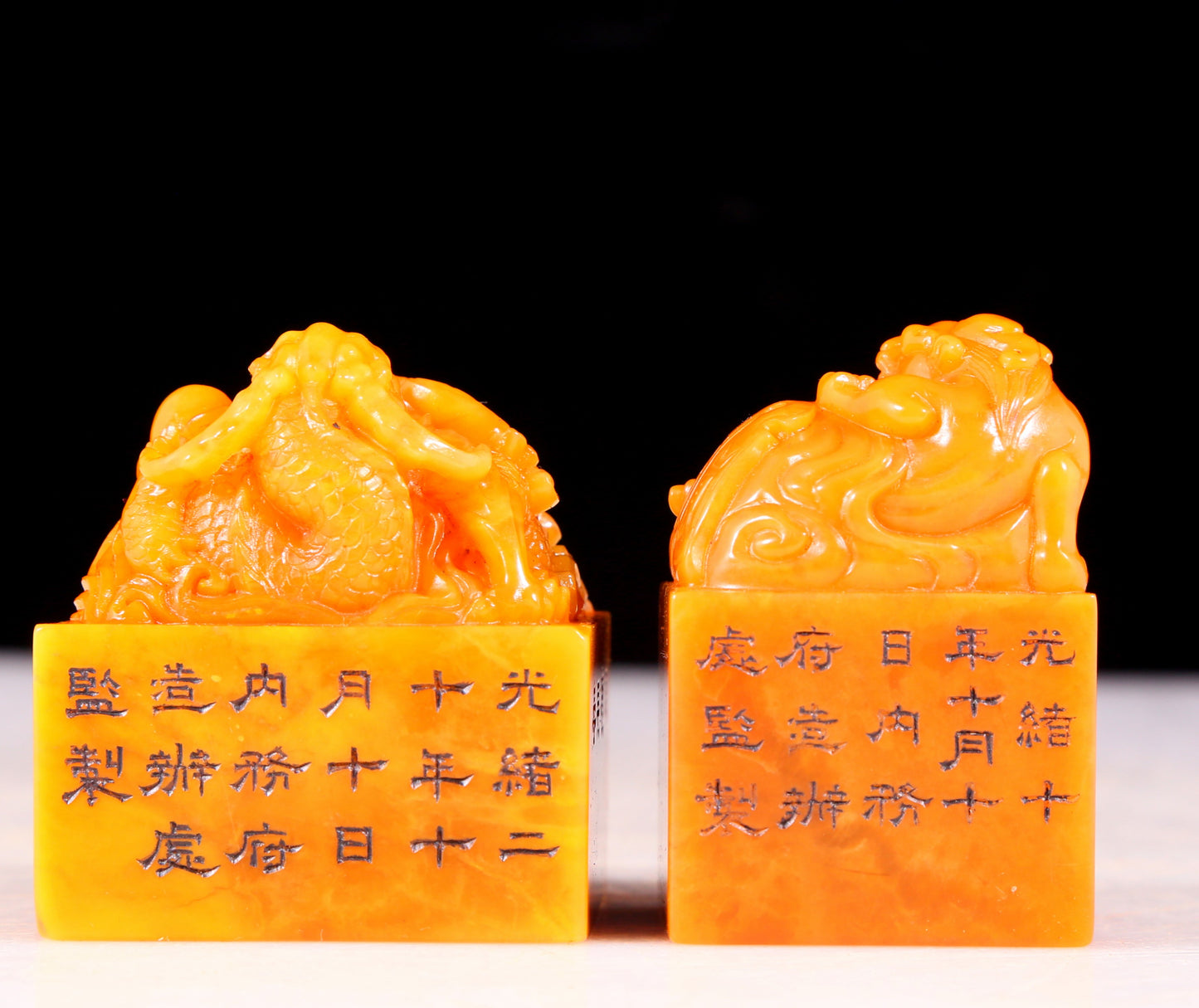 A set of exquisite Tianhuang stone seals with auspicious animal patterns