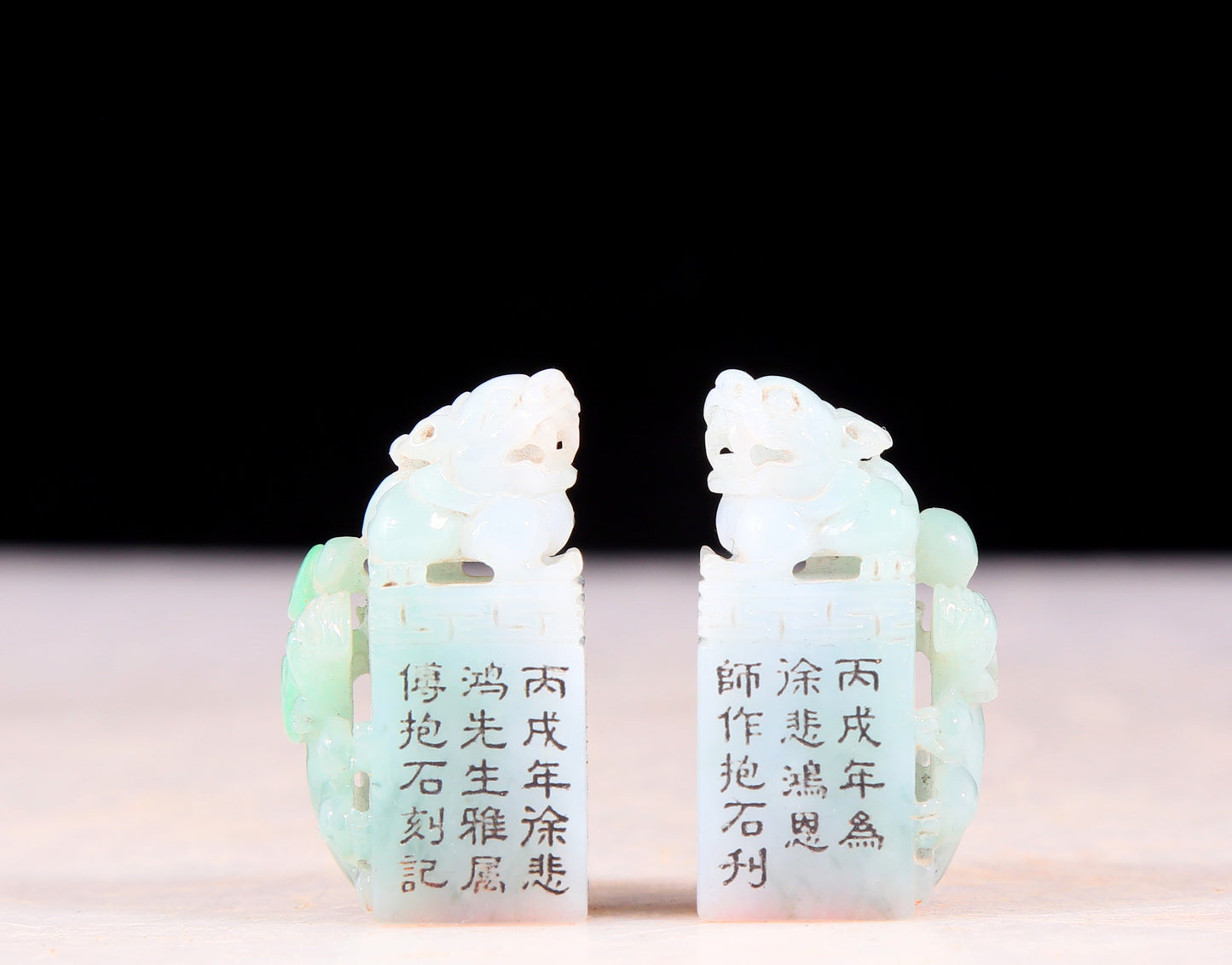 A set of exquisite Shoushan stone auspicious animal seals