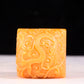 An exquisite Tianhuang stone seal with auspicious clouds and dragon pattern