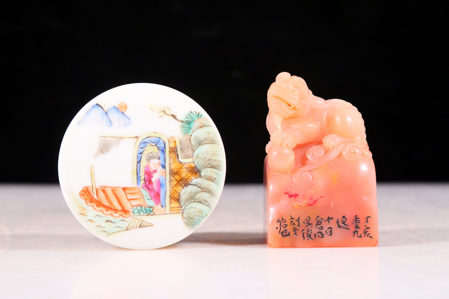 An exquisite Shoushan stone auspicious animal seal