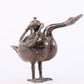 An exquisite bronze inlaid gold and silver duck-shaped ewer