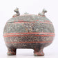 An exquisite bronze-painted dragon-patterned animal-eared tripod jar with lid