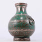 A Wonderful Bronze Silver-Inlaid Beast-Handled Vase With Inscriptions