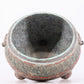 An exquisite bronze-painted dragon-patterned animal-eared tripod jar with lid