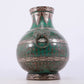 A Wonderful Bronze Silver-Inlaid Beast-Handled Vase With Inscriptions