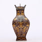 A Wonderful Bronze Gold& Silver-Inlaid 'Dragon' Beast-Handled Vase