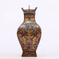 A Wonderful Bronze Gold& Silver-Inlaid 'Dragon' Beast-Handled Vase