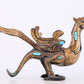 An exquisite bronze inlaid gold and turquoise phoenix ornament