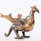 An exquisite bronze inlaid gold and turquoise phoenix ornament