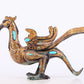 An exquisite bronze inlaid gold and turquoise phoenix ornament