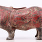 An exquisite bronze-inlaid silver rhinoceros ornament