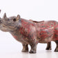 An exquisite bronze-inlaid silver rhinoceros ornament