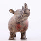 An exquisite bronze-inlaid silver rhinoceros ornament