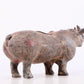 An exquisite bronze-inlaid silver rhinoceros ornament