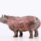 An exquisite bronze-inlaid silver rhinoceros ornament