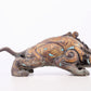 An exquisite bronze inlaid with gold and turquoise auspicious animal ornaments