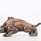 An exquisite bronze inlaid with gold and turquoise auspicious animal ornaments