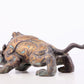 An exquisite bronze inlaid with gold and turquoise auspicious animal ornaments